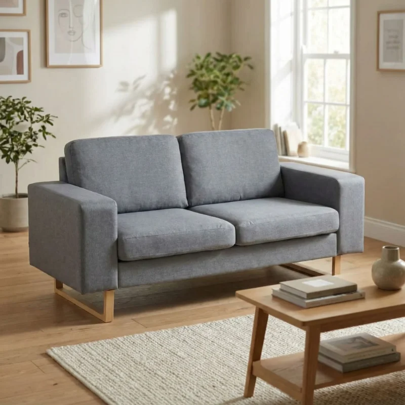 lysegrå 2 personers sofa