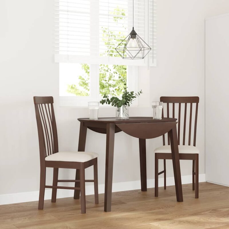 Spisebordsstole 2 Stk. Massivt Gummitræ Hvid