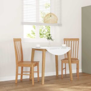 Spisebordsstole 2 Stk. Massivt Gummitræ Hvid