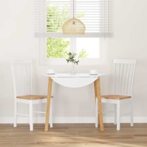 Spisebordsstole 2 Stk. Massivt Gummitræ Hvid