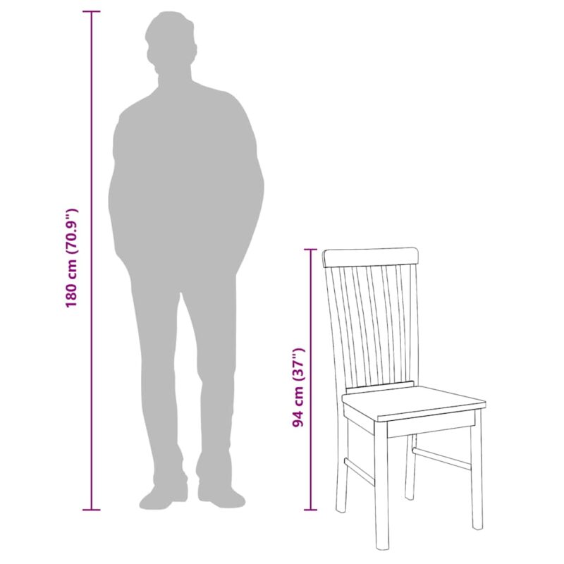 Spisebordsstole 2 Stk. Massivt Gummitræ Hvid