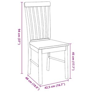 Spisebordsstole 2 Stk. Massivt Gummitræ Hvid