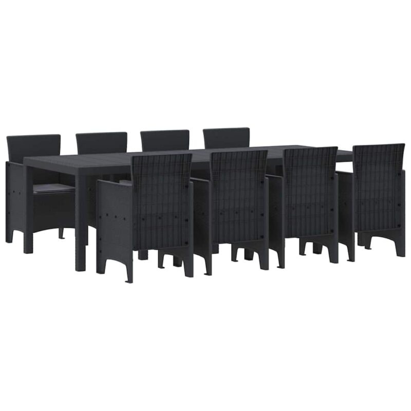 Have Spisebordssæt 9 Pcs Antracit Polt Rattan