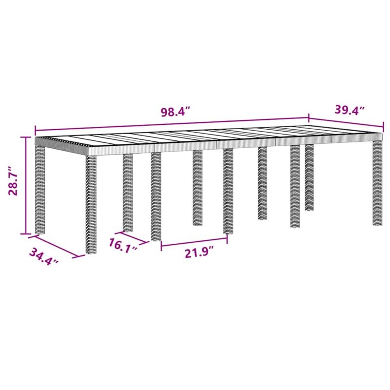 Have Spisebordssæt 9 Pcs Antracit Polt Rattan