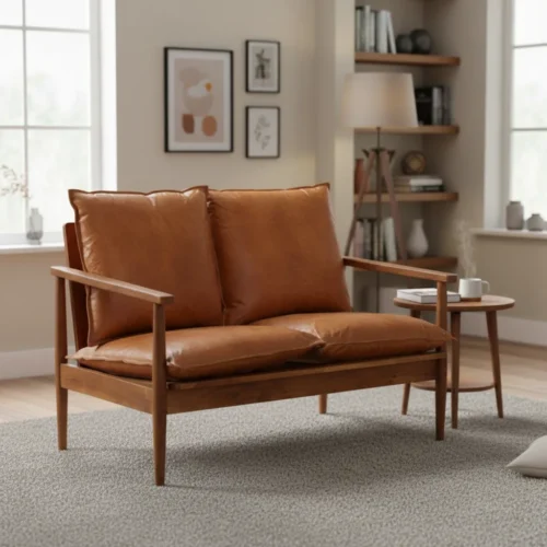 2 personers sofa i ægte læder